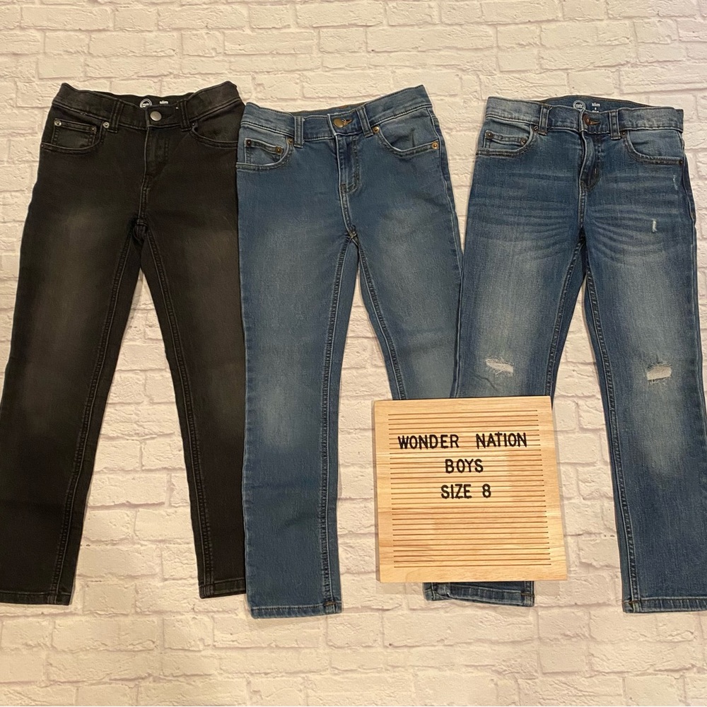 Set of 3 Boys Jeans Wonder Nation Size 8
